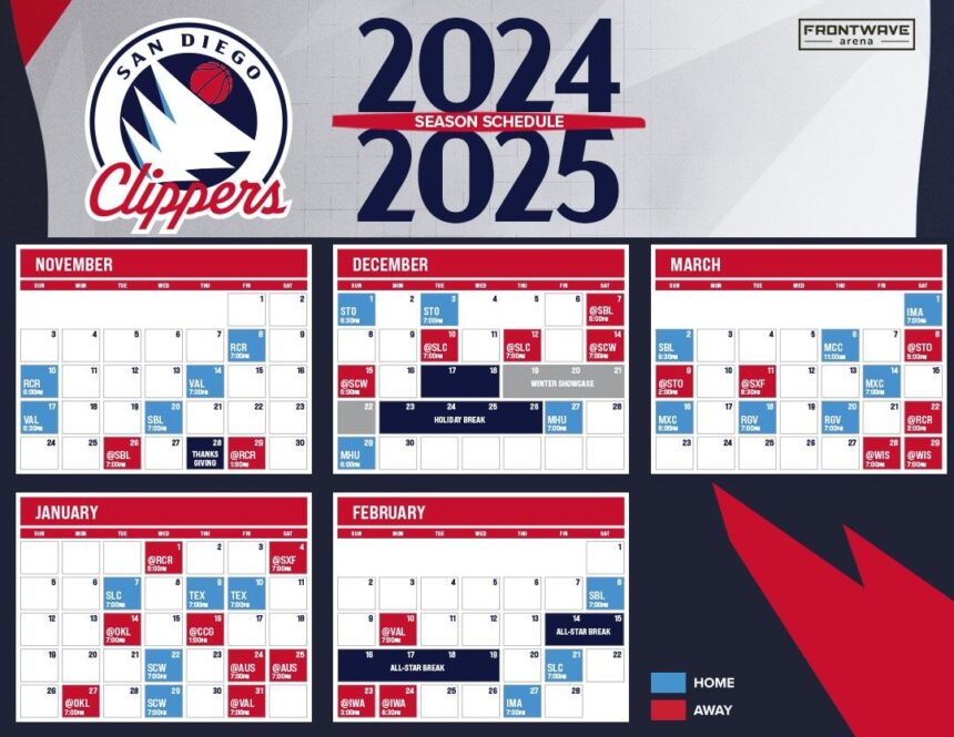 2025-26 Clippers Schedule: Season Kicks Off on the Road, Finishes Strong with Four of Last Six Games at Home